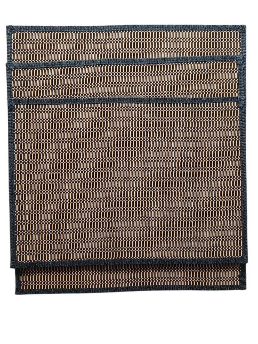 Set of 4 Bed Bath & Beyond Bamboo Woven Black & Brown Placemats 13" x 19"